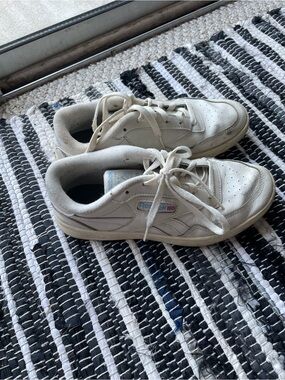 Reebok White Leather Low-Top Sneakers